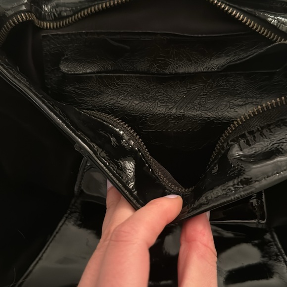 Jas M.B. London clutch with handle patent leather and suede black - Picture 5 of 7